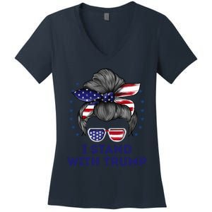 I Stand With Trump Women's V-Neck T-Shirt