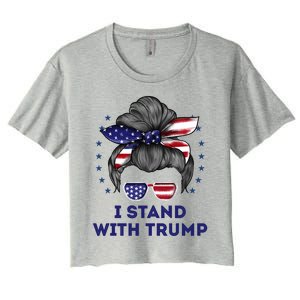 I Stand With Trump Women's Crop Top Tee