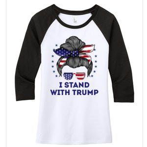 I Stand With Trump Women's Tri-Blend 3/4-Sleeve Raglan Shirt