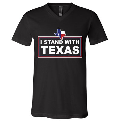 I Stand With Texas Luke Rudkow V-Neck T-Shirt