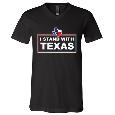 I Stand With Texas Luke Rudkow V-Neck T-Shirt