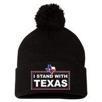 I Stand With Texas Luke Rudkow Pom Pom 12in Knit Beanie