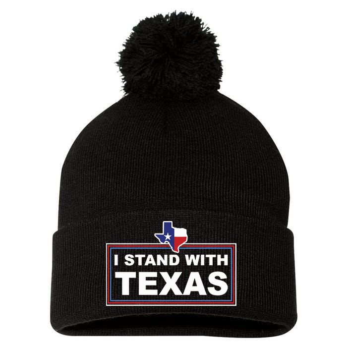 I Stand With Texas Luke Rudkow Pom Pom 12in Knit Beanie