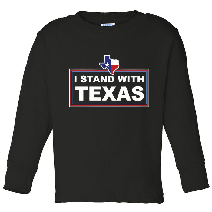 I Stand With Texas Luke Rudkow Toddler Long Sleeve Shirt