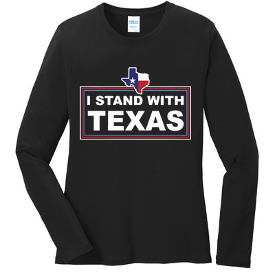 I Stand With Texas Luke Rudkow Ladies Long Sleeve Shirt