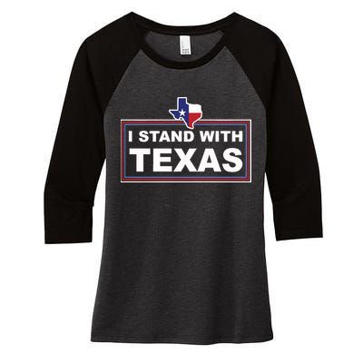 I Stand With Texas Luke Rudkow Women's Tri-Blend 3/4-Sleeve Raglan Shirt