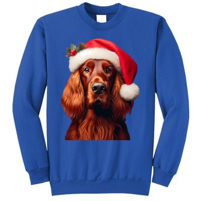 Irish Setter With Santa Hat Christmas Dog Owner Lover Mom Gift Sweatshirt