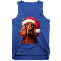 Irish Setter With Santa Hat Christmas Dog Owner Lover Mom Gift Tank Top