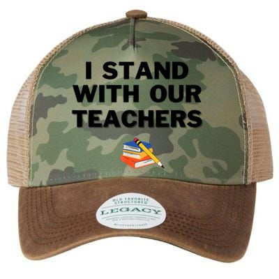 I Stand With Our Teachers & Stand Against Book Banning Legacy Tie Dye Trucker Hat