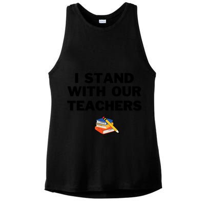 I Stand With Our Teachers & Stand Against Book Banning Ladies PosiCharge Tri-Blend Wicking Tank