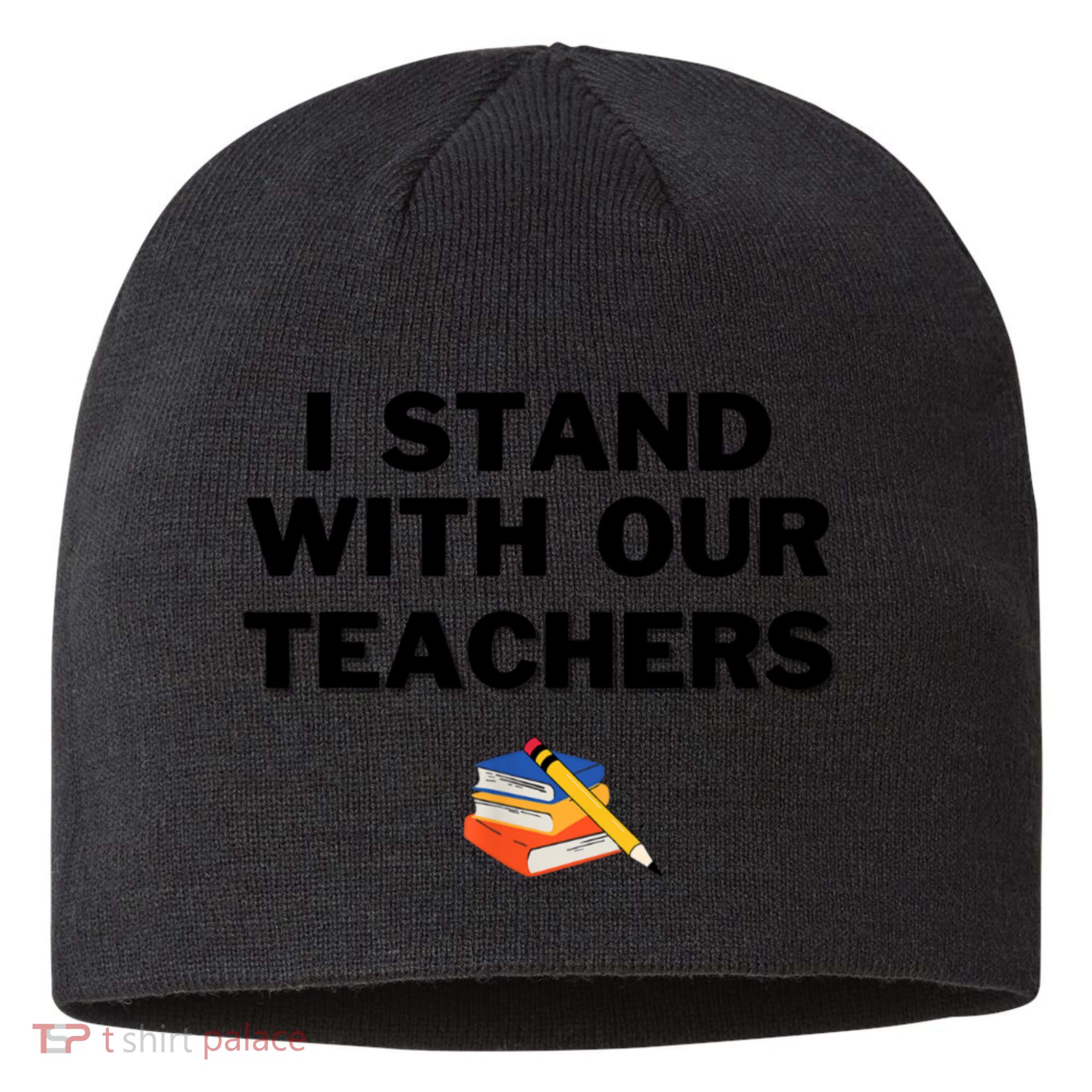 I Stand With Our Teachers & Stand Against Book Banning Sustainable Beanie
