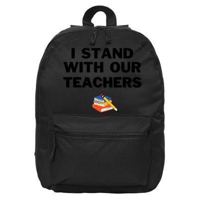 I Stand With Our Teachers & Stand Against Book Banning 16 in Basic Backpack