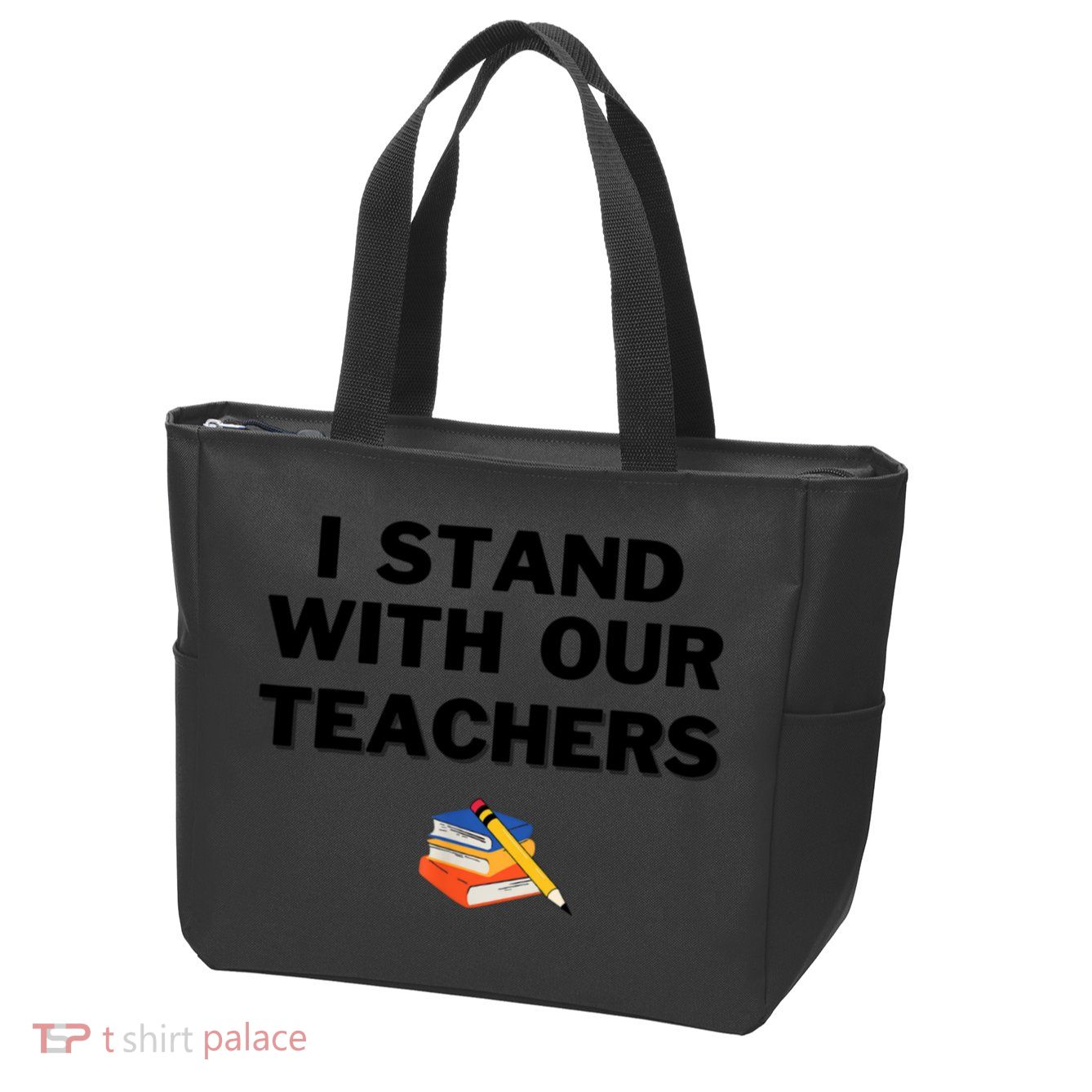 I Stand With Our Teachers & Stand Against Book Banning Zip Tote Bag