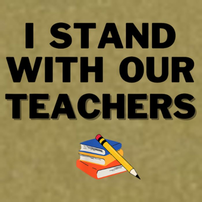 I Stand With Our Teachers & Stand Against Book Banning Garment-Dyed Women's Muscle Tee