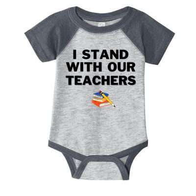 I Stand With Our Teachers & Stand Against Book Banning Infant Baby Jersey Bodysuit