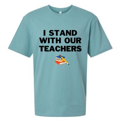 I Stand With Our Teachers & Stand Against Book Banning Sueded Cloud Jersey T-Shirt