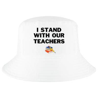 I Stand With Our Teachers & Stand Against Book Banning Cool Comfort Performance Bucket Hat