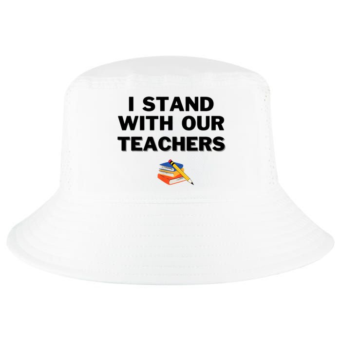 I Stand With Our Teachers & Stand Against Book Banning Cool Comfort Performance Bucket Hat
