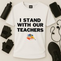 I Stand With Our Teachers & Stand Against Book Banning Performance Shirt