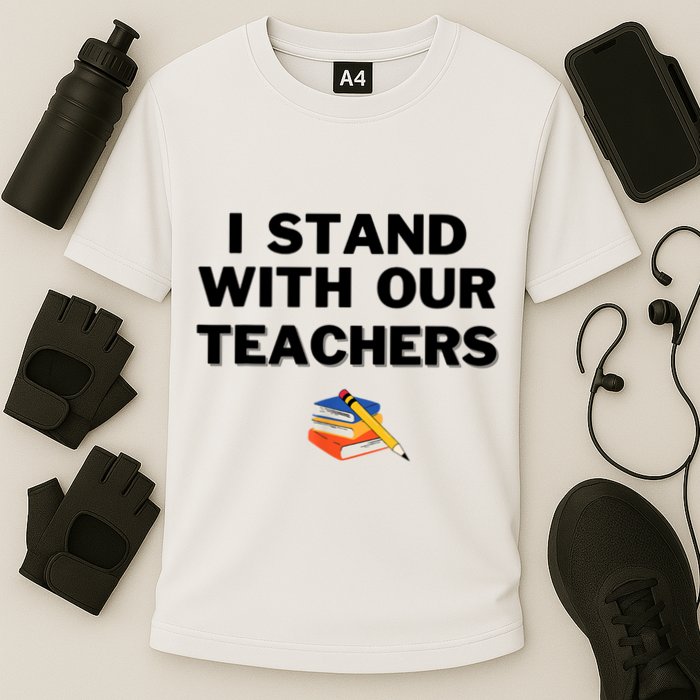 I Stand With Our Teachers & Stand Against Book Banning Performance Shirt