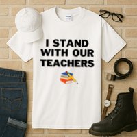 I Stand With Our Teachers & Stand Against Book Banning Tall T-Shirt