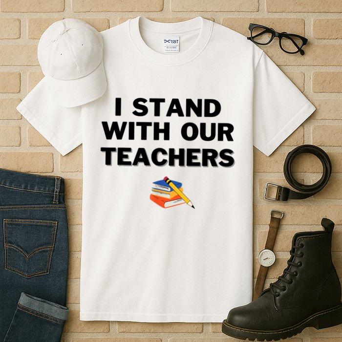 I Stand With Our Teachers & Stand Against Book Banning Tall T-Shirt