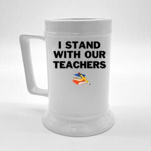 I Stand With Our Teachers & Stand Against Book Banning Beer Stein