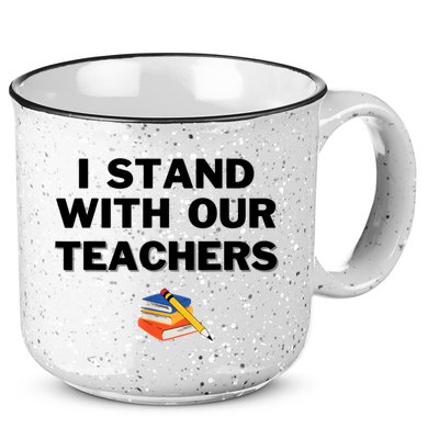 I Stand With Our Teachers & Stand Against Book Banning 15oz Campfire Ceramic Mug