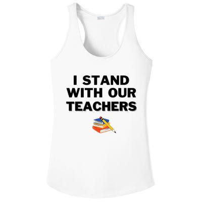 I Stand With Our Teachers & Stand Against Book Banning Ladies PosiCharge Competitor Racerback Tank