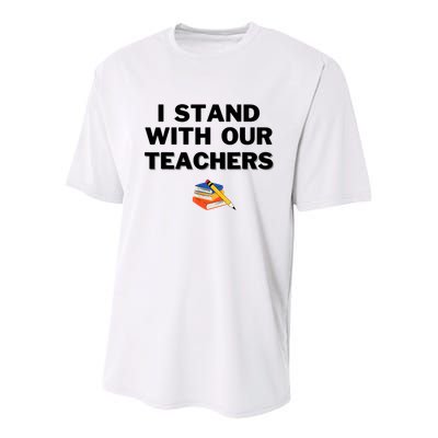 I Stand With Our Teachers & Stand Against Book Banning Youth Performance Sprint T-Shirt