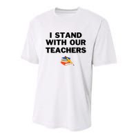 I Stand With Our Teachers & Stand Against Book Banning Youth Performance Sprint T-Shirt