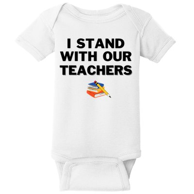I Stand With Our Teachers & Stand Against Book Banning Baby Bodysuit