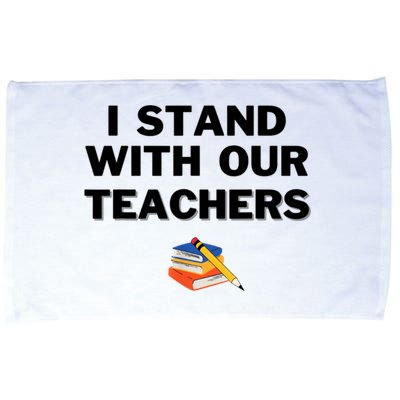I Stand With Our Teachers & Stand Against Book Banning Microfiber Hand Towel