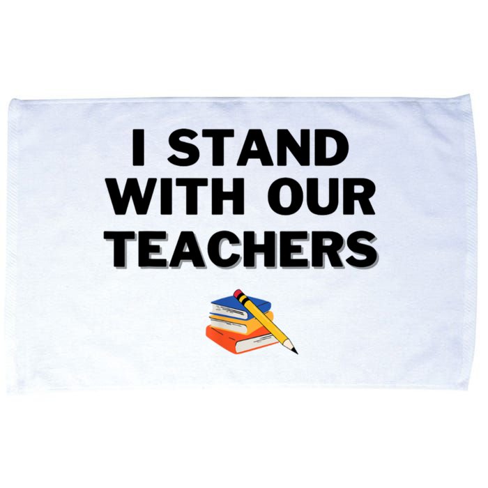 I Stand With Our Teachers & Stand Against Book Banning Microfiber Hand Towel
