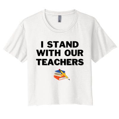I Stand With Our Teachers & Stand Against Book Banning Crop Top