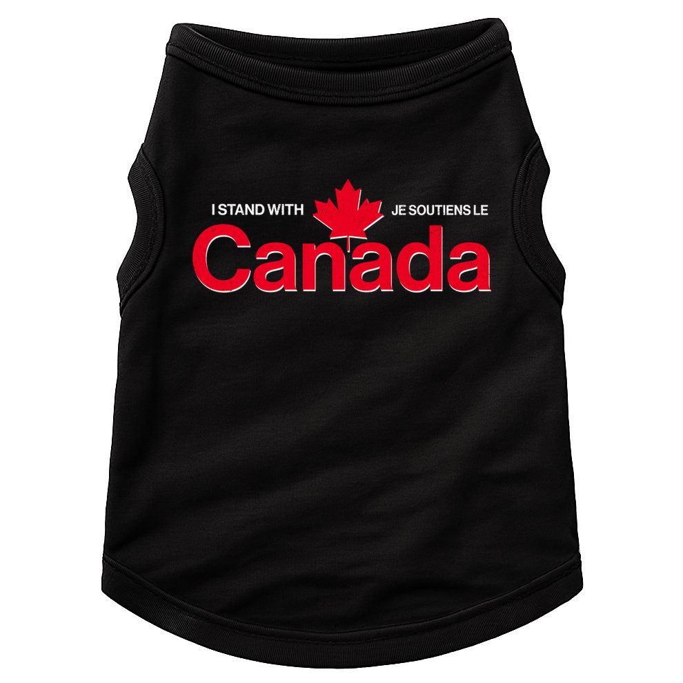 I Stand With Je Soutiens Le Canada English French Doggie Tank