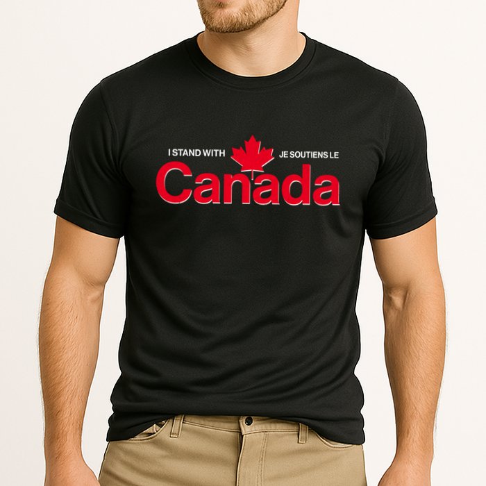 I Stand With Je Soutiens Le Canada English French Cooling Performance Crew T-Shirt