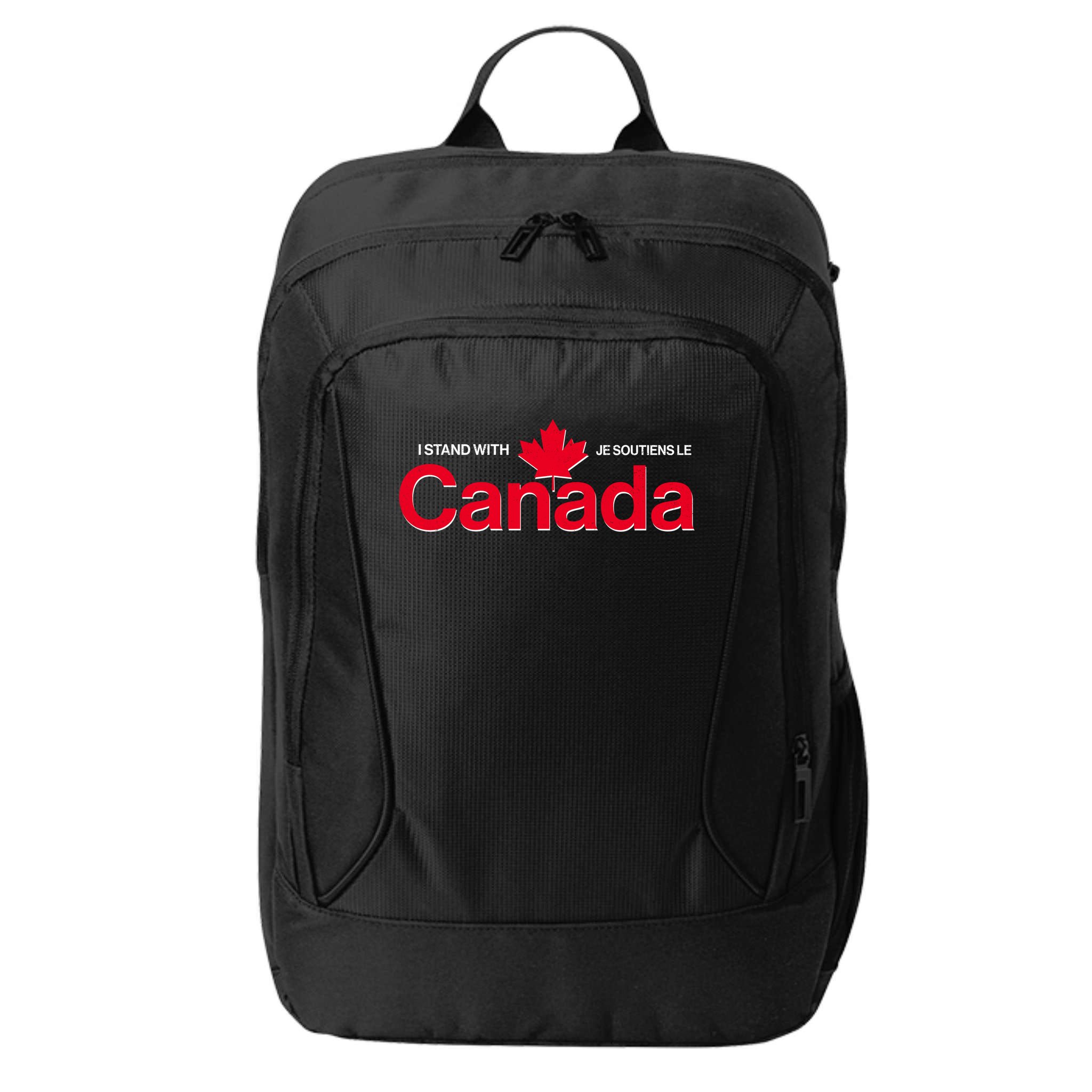 I Stand With Je Soutiens Le Canada English French City Backpack
