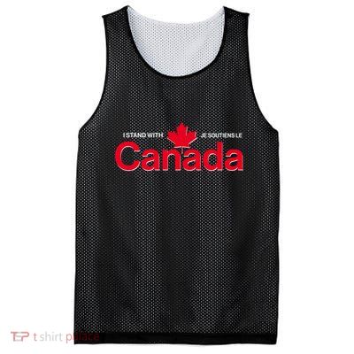 I Stand With Je Soutiens Le Canada English French Mesh Reversible Basketball Jersey Tank