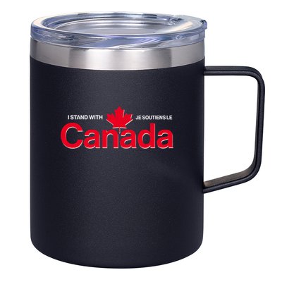 I Stand With Je Soutiens Le Canada English French 12oz Stainless Steel Coffee Mug