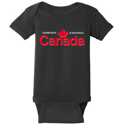 I Stand With Je Soutiens Le Canada English French Baby Bodysuit
