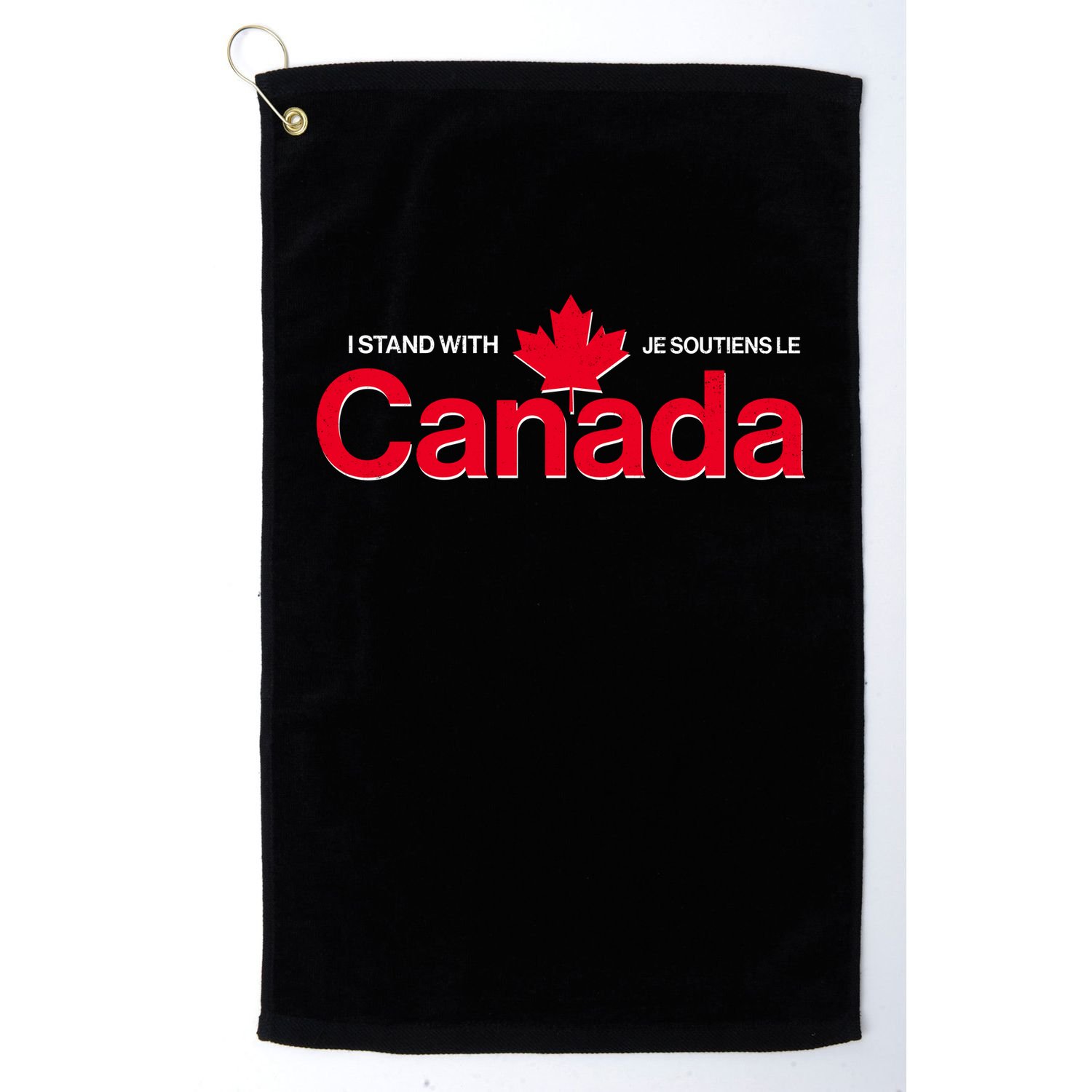 I Stand With Je Soutiens Le Canada English French Golf Towel