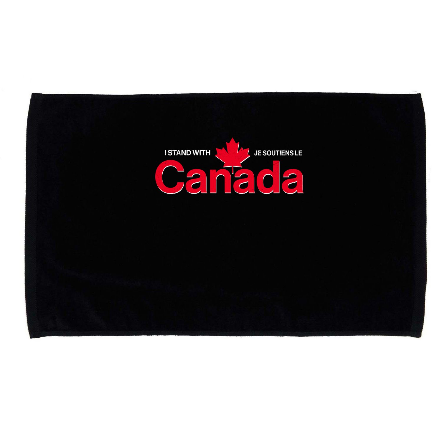I Stand With Je Soutiens Le Canada English French Microfiber Hand Towel