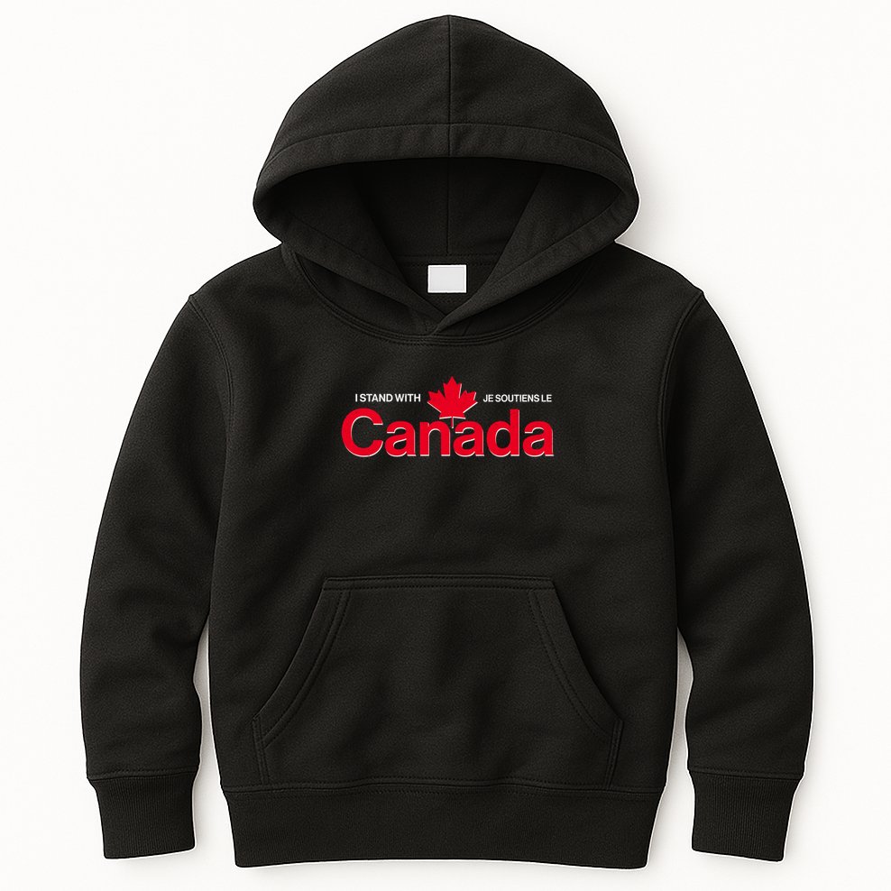 I Stand With Je Soutiens Le Canada English French Kids Hoodie
