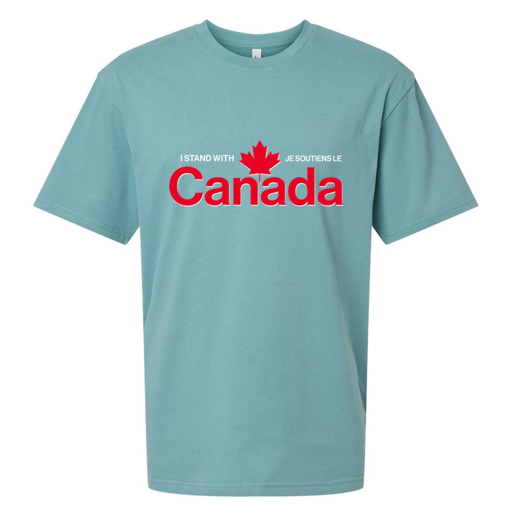 I Stand With Je Soutiens Le Canada English French Sueded Cloud Jersey T-Shirt