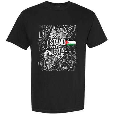 I Stand With Palestine Quote A Free Palestine Design Garment-Dyed Heavyweight T-Shirt