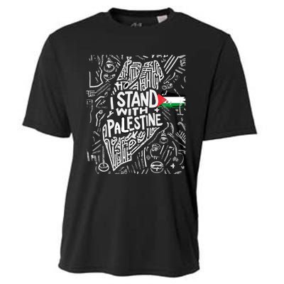 I Stand With Palestine Quote A Free Palestine Design Cooling Performance Crew T-Shirt