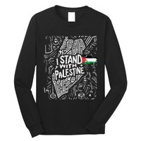 I Stand With Palestine Quote A Free Palestine Design Long Sleeve Shirt