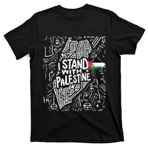 I Stand With Palestine Quote A Free Palestine Design T-Shirt