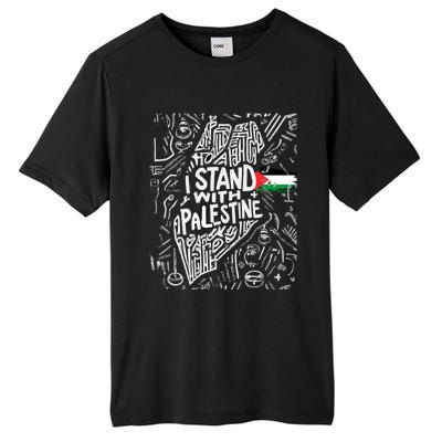 I Stand With Palestine Quote A Free Palestine Design Tall Fusion ChromaSoft Performance T-Shirt